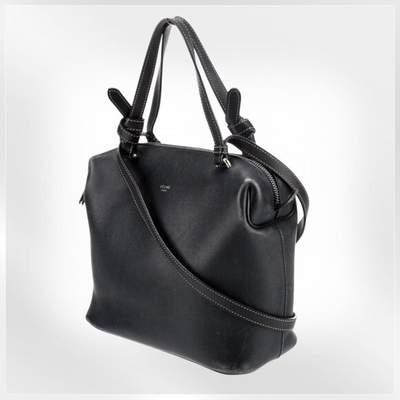 Celine Leather Soft Cube Crossbody Bag Navy and Black - Picture 3 of 14